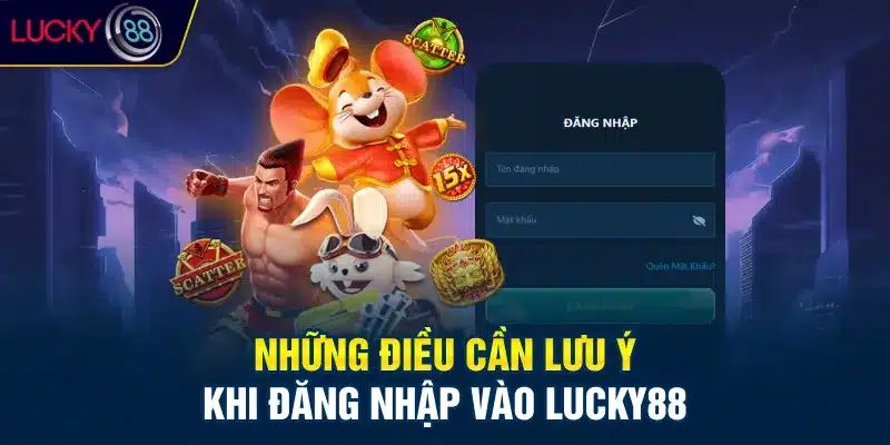 Chú ý khi tiến hành đăng nhập lucky88